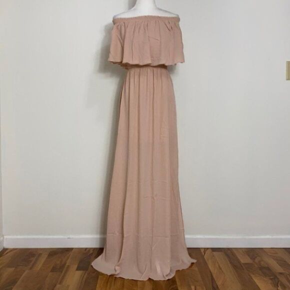 NEW Show Me Your MuMu Hacienda Formal Bridesmaid Maxi Dress Cream Size Medium - Picture 5 of 12
